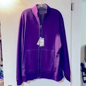 Robert Graham reversible grey/ purple sweater. Size XL